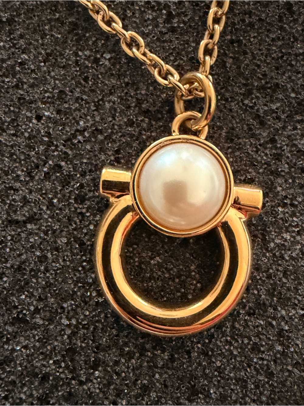 Gold Pearl Ring Pendant Necklace - Women's Gold Pearl Jewelry